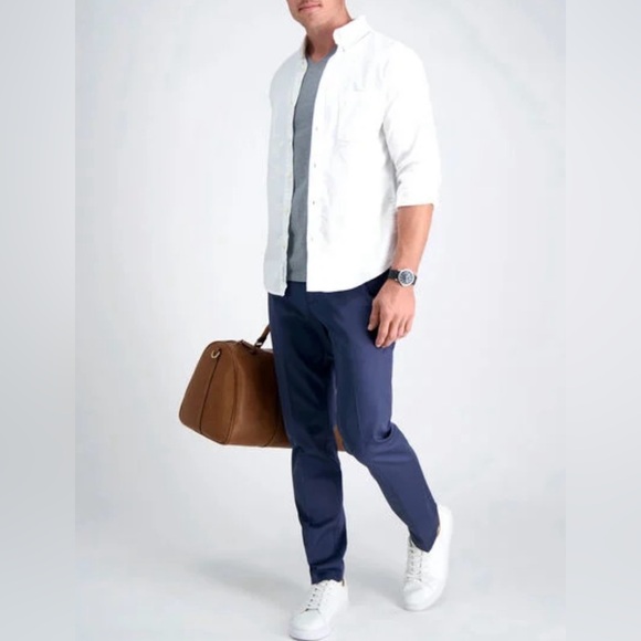 NWT Haggar Men’s Iron Free Premium Khaki Pants - Picture 1 of 14